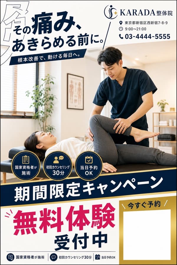 AIが生成した整体・接骨院の集客チラシ